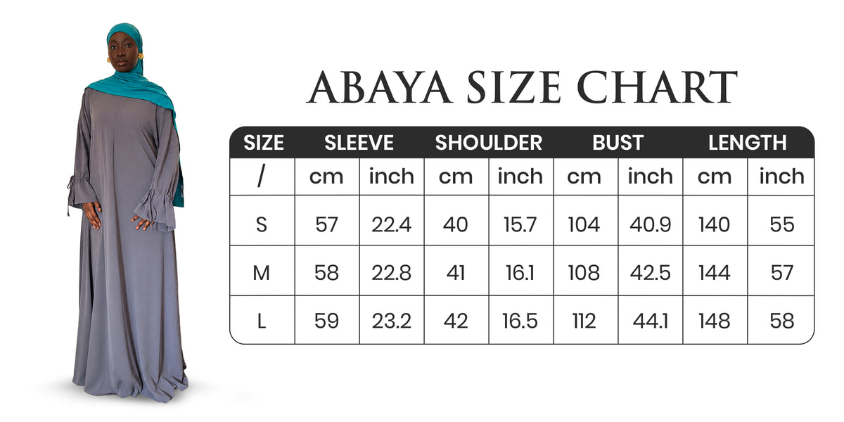 Abaya size guide